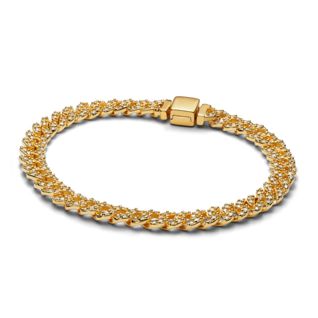 モイサナイト キューバン ブレスレット | 18k ゴールド