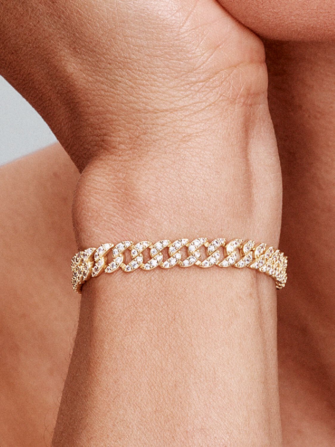 モイサナイト キューバン ブレスレット | 18k ゴールド